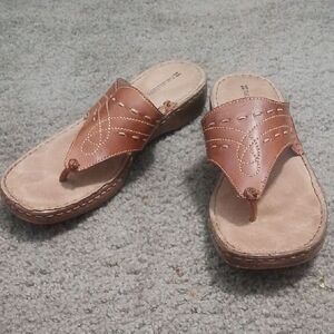 Naturalizer Canna brown leather sandals  Sz 9W  EUC